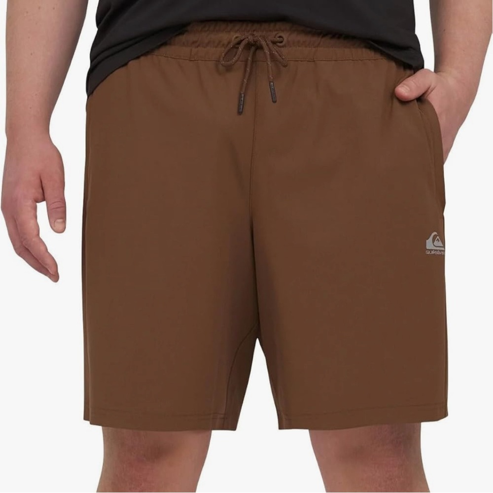 NWOT Quiksilver Men's Athletic Stretch Dry Flight Active Brown Shorts XXL
